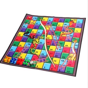 2 in 1 polyster cloth snake and ladders and ludo set